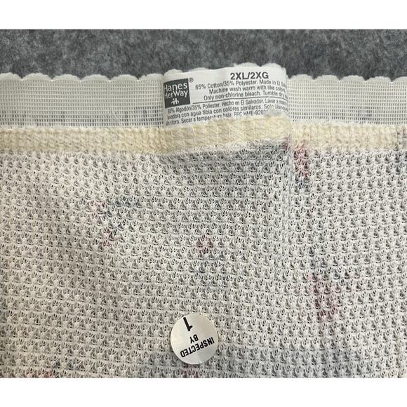 Vintage 1990s Hanes Her Way Thermal‎ Wear 2XL Floral Bottom Style TH20H3 - Picture 5 of 5